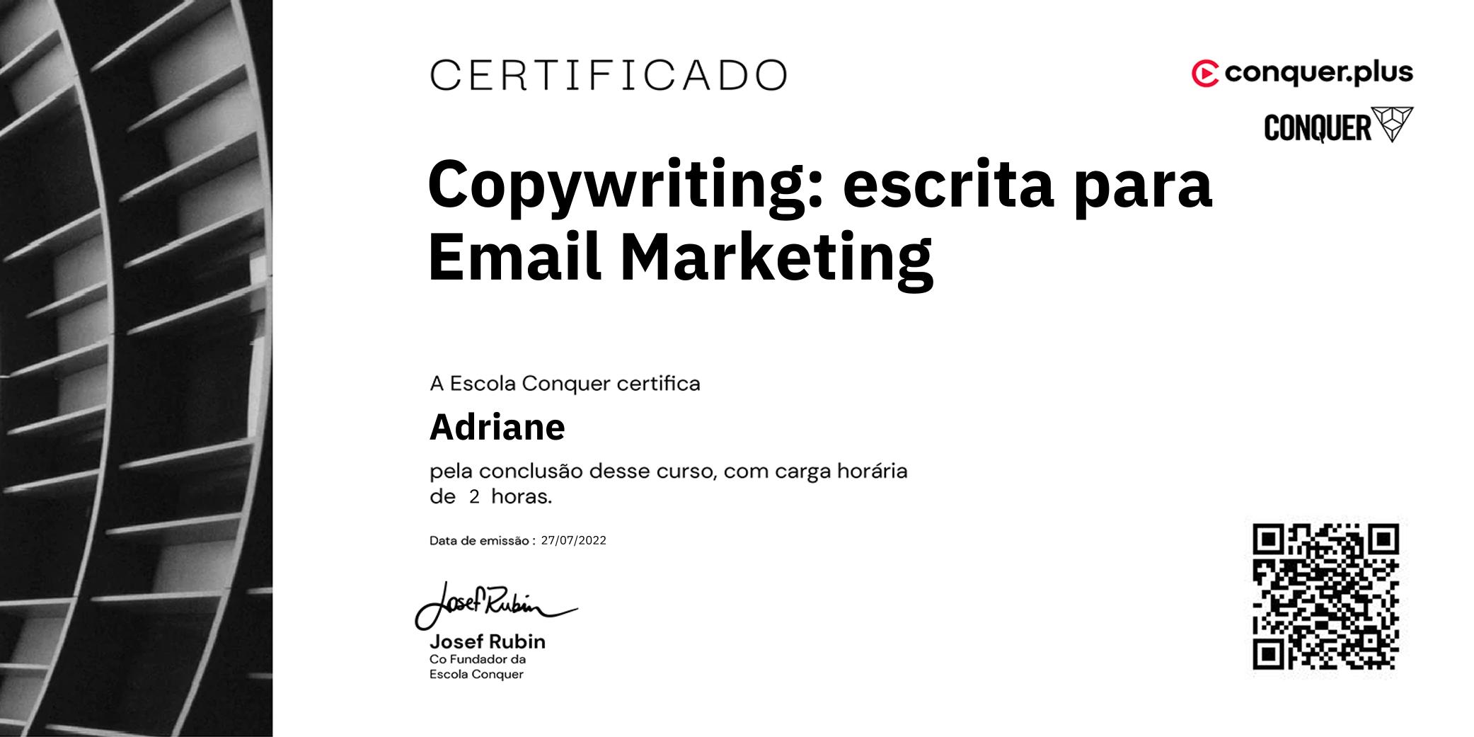 Certificado de Copywriting: escrita para Email Marketing